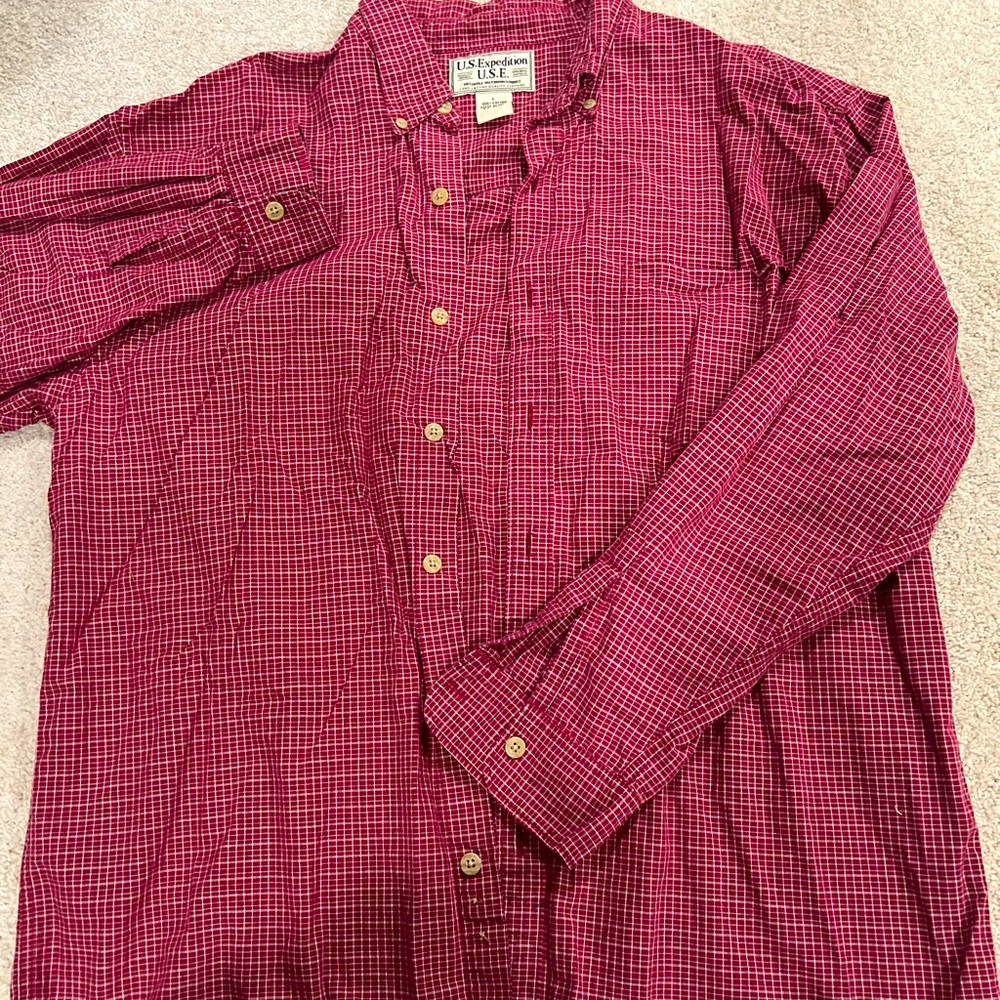 Size L Flannel. 100% Cotton. Beautiful red